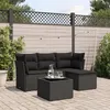 Image de Salon de jardin modulable Vidaxl resine tressee noir 5 pieces x 179 x 69 4 personnes