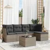 Image de Salon de jardin modulable Vidaxl resine tressee gris 6 pieces x 234 x 69 5 personnes