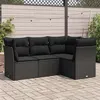 Image de vidaXL 4-delige Loungeset met kussens poly rattan zwart3249414