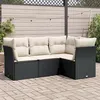 Image de vidaXL Salon de Jardin avec Coussins 4 pcs, Canapés de Terrasse, Ensemble de Meubles de Patio, Mobilier d'Extérieur, Noir 3249415