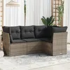 Image de vidaXL Salon de Jardin avec Coussins 4 pcs, Canapés de Terrasse, Ensemble de Meubles de Patio, Mobilier d'Extérieur, Gris 3249419