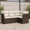Image de Salon de jardin modulable Vidaxl resine tressee marron 4 pieces x 179 x 69 4 personnes