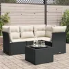 Image de vidaXL Salon de Jardin avec Coussins 5 pcs, Canapés de Terrasse, Ensemble de Meubles de Patio, Mobilier d'Extérieur, Noir 3249425