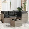 Image de vidaXL Salon de Jardin avec Coussins 5 pcs, Canapés de Terrasse, Ensemble de Meubles de Patio, Mobilier d'Extérieur, Gris 3249431