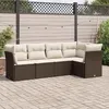 Image de Salon de jardin modulable Vidaxl resine tressee marron 5 pieces x 234 x 69 5 personnes