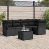 Image de vidaXL Salon de jardin 6 pcs avec coussins noir résine tressée 3249444