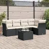 Image de vidaXL Salon de jardin 6 pcs avec coussins noir résine tressée 3249445