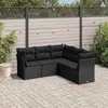 Image de vidaXL Salon de jardin 5 pcs avec coussins noir résine tressée 3249454