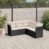 Image de Noir Vidaxl resine tressee 5 personnes salon de jardin modulable 5 pieces