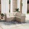 Image de vidaXL Salon de jardin avec coussins 5 pcs beige résine tressée 3249457