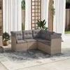 Image de vidaXL Salon de jardin avec coussins 5 pcs beige résine tressée 3249458