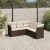 Image de Salon de jardin modulable Vidaxl resine tressee marron 5 pieces x 179 x 69 5 personnes