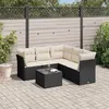Image de vidaXL Salon de jardin 6 pcs avec coussins noir résine tressée 3249465