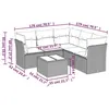 Image de Salon de jardin modulable Vidaxl resine tressee beige 6 pieces x 179 x 69 5 personnes