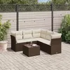 Image de Salon de jardin modulable Vidaxl rotin marron 6 pieces x 179 x 69 5 personnes