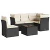 Image de vidaXL Salon de jardin 6 pcs avec coussins noir résine tressée 3249485