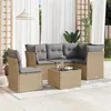 Image de Salon de jardin modulable VIDAXL rotin beige 6 pieces x 179 x 69