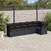 Image de Salon de jardin modulable Vidaxl resine tressee noir 6 pieces x 289 x 69 6 personnes
