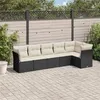 Image de vidaXL Salon de Jardin avec Coussins 6 pcs, Canapés de Terrasse, Ensemble de Meubles de Patio, Mobilier d'Extérieur, Noir 3249495