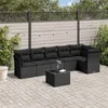 Image de Salon de jardin modulable Vidaxl resine tressee noir 7 pieces x 289 x 69 6 personnes