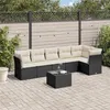Image de vidaXL Salon de Jardin avec Coussins 7 pcs, Canapés de Terrasse, Ensemble de Meubles de Patio, Mobilier d'Extérieur, Noir 3249505