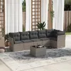 Image de Salon de jardin modulable Vidaxl resine tressee gris 7 pieces x 289 x 69 6 personnes