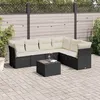 Image de vidaXL Salon de Jardin avec Coussins 7 pcs, Canapés de Terrasse, Ensemble de Meubles de Patio, Mobilier d'Extérieur, Noir 3249525