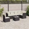 Image de vidaXL Salon de Jardin avec Coussins 7 pcs, Canapés de Terrasse, Ensemble de Meubles de Patio, Mobilier d'Extérieur, Noir 3249545