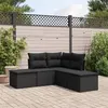 Image de Salon de jardin modulable Vidaxl resine tressee noir 5 pieces x 172 x 69 5 personnes