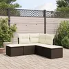 Image de Salon de jardin modulable Vidaxl resine tressee marron 5 pieces x 172 x 69