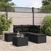 Image de Salon de jardin modulable Vidaxl resine tressee noir 6 pieces x 172 x 69 5 personnes