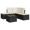 Image de Salon de jardin vidaXL 6 pcs avec coussins noir résine tressée