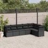 Image de vidaXL 7-delige Loungeset met kussens poly rattan zwart3249574