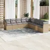 Image de Beige Vidaxl resine tressee salon de jardin modulable 9 pieces 9 personnes