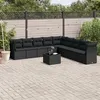Image de Salon de jardin modulable Vidaxl resine tressee noir 10 pieces x 289 x 69 9 personnes