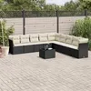 Image de vidaXL Salon de Jardin avec Coussins 10 pcs, Canapés de Terrasse, Ensemble de Meubles de Patio, Mobilier d'Extérieur, Noir 3249625