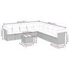 Image de Salon de jardin modulable VIDAXL resine tressee gris 10 pieces x 289 x 69 9 personnes