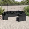 Image de Salon de jardin modulable Vidaxl resine tressee noir 10 pieces x 110 x 69 10 personnes