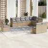 Image de Salon de jardin modulable Vidaxl resine tressee beige 10 pieces x 110 x 69 10 personnes