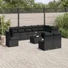 Image de Salon de jardin modulable Vidaxl resine tressee noir 11 pieces x 110 x 69 10 personnes