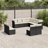 Image de vidaXL Salon de Jardin avec Coussins 11 pcs, Canapés de Terrasse, Ensemble de Meubles de Patio, Mobilier d'Extérieur, Noir 3249655