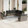 Image de Salon de jardin modulable Vidaxl resine tressee gris 11 pieces x 110 x 69 11 personnes