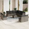 Image de Salon de jardin modulable Vidaxl resine tressee gris 12 pieces x 110 x 69 11 personnes