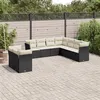 Image de vidaXL Salon de Jardin avec Coussins 9 pcs, Canapés de Terrasse, Ensemble de Meubles de Patio, Mobilier d'Extérieur, Noir 3249675