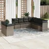 Image de Salon de jardin modulable Vidaxl resine tressee gris 9 pieces x 124 x 69 9 personnes