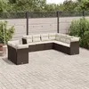 Image de Salon de jardin modulable Vidaxl resine tressee marron 9 pieces x 124 x 69 9 personnes