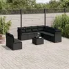 Image de Salon de jardin modulable Vidaxl resine tressee noir 10 pieces x 124 x 69 9 personnes