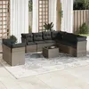 Image de Salon de jardin modulable VIDAXL resine tressee gris 10 pieces x 124 x 69 9 personnes