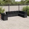 Image de Salon de jardin modulable Vidaxl resine tressee noir 10 pieces x 124 x 69 10 personnes