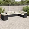 Image de vidaXL Salon de Jardin avec Coussins 10 pcs, Canapés de Terrasse, Ensemble de Meubles de Patio, Mobilier d'Extérieur, Noir 3249695